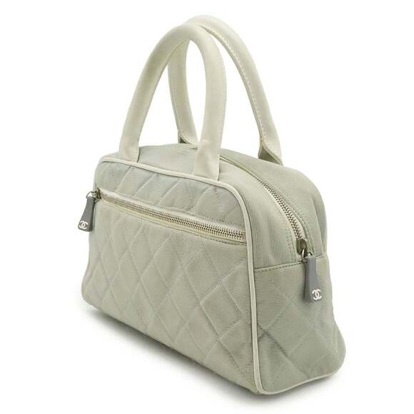 CHANEL Sport Line Matelasse Handbag in Canvas and Leather, Light Gray White - Picture 3 of 10